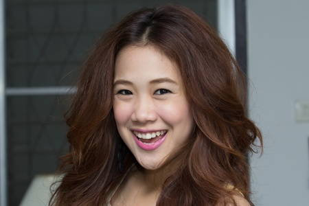 Portrait of a young Asian womanの写真素材