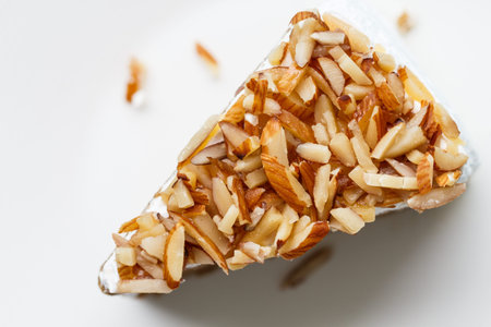 chocolate cake with almond nutの写真素材