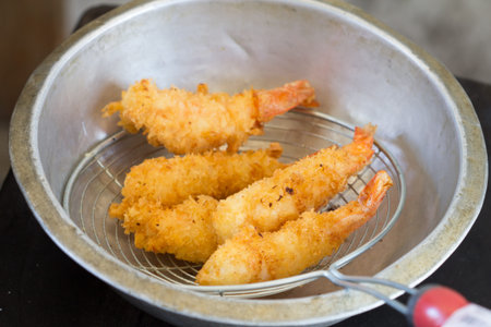 Shrimp on the drain pan.
