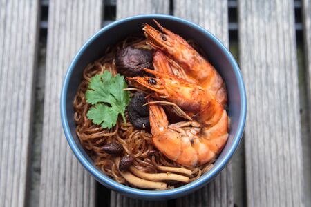 Baked shrimp vermicelli was tasty Asian food.の写真素材