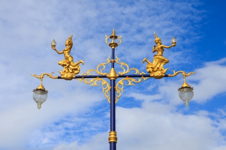 Street light against the backdrop of a sky fairy.の写真素材