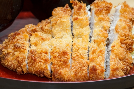 Breaded fried pork is a Japanese style food.の写真素材