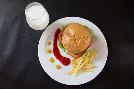 Tasty and appetizing hamburger