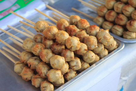 Thai Style grilled Beef Ball with sweet and sour sauceの写真素材