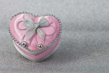 Pink heart shaped gift boxの写真素材