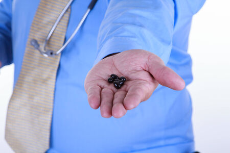 Doctors offer prescribing to patients.の写真素材