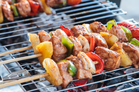 delicious beef bbq on grill