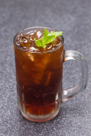 glass of ice teaの写真素材