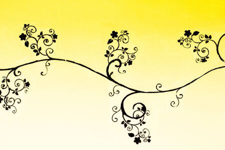 Thailand art painting on a wall in the house.の写真素材