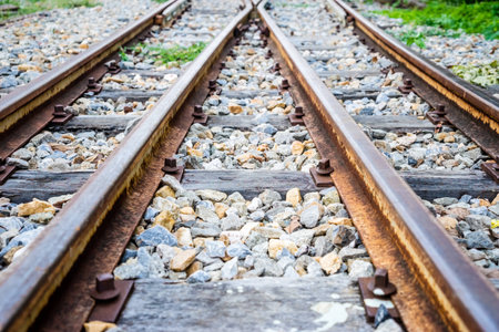 railroad in bangkok, thailandの写真素材