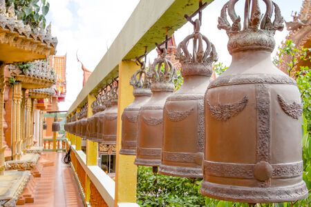 The bell hung in the temple, thailandの写真素材