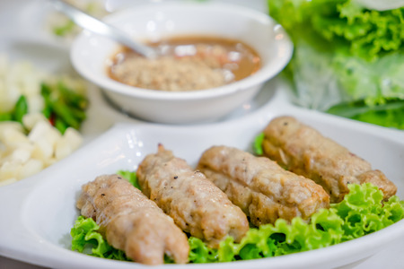 close up Vietnamese food in the tableの写真素材