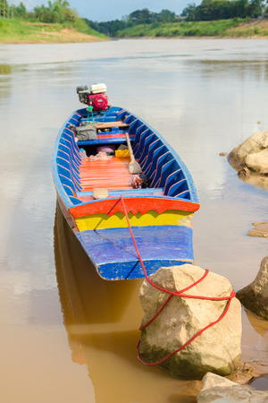 close up boat moored at on the waterfrontの写真素材