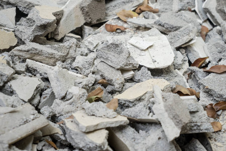 Bricks debris at a building site