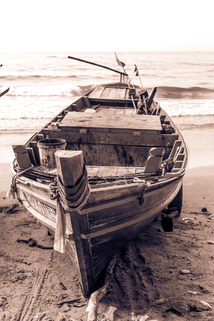 Fishing boats stand in the harbor To transport fishのeditorial素材
