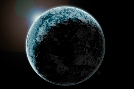 Planet earth with sun risingの写真素材