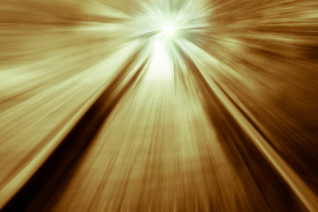 railroad blurred with zoom