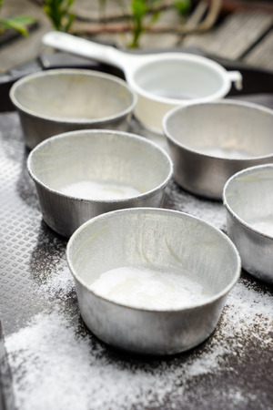 close up butter in pastry moldsの写真素材