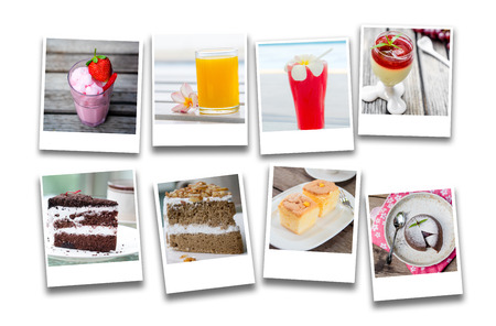 collage of Photos many foodsの写真素材