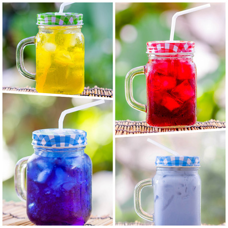 collage of sweet water or cocktailsの写真素材