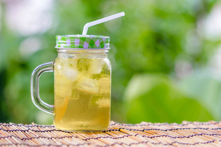 pineapple juice tasty fresh  in pitcherの写真素材