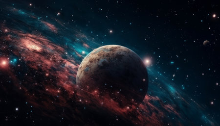 Planets and galaxy, science fiction wallpaper. beauty of deep space.の素材