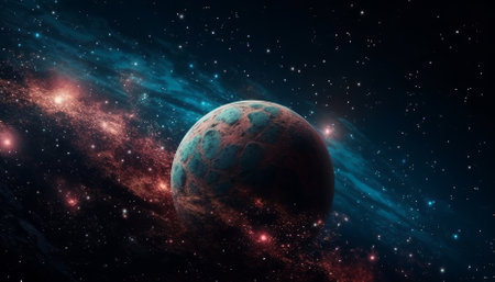 Planets and galaxy, science fiction wallpaper. beauty of deep space.の素材