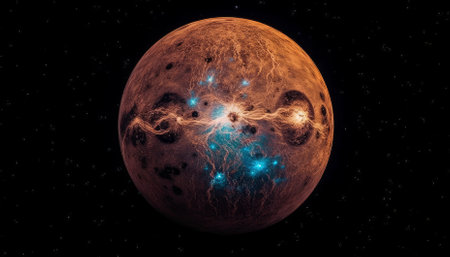 planets of the solar system. solar system. Cosmos art.の素材