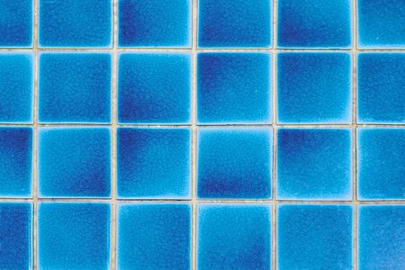 blue tiles on the bottom of the poolの写真素材