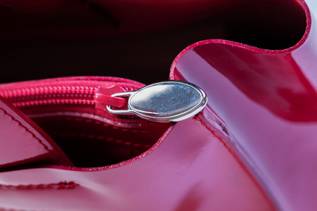 Macro close-up of a fragment of a leather bagの写真素材