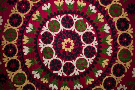 Traditional embroidered fabric from Uzbekistanの写真素材