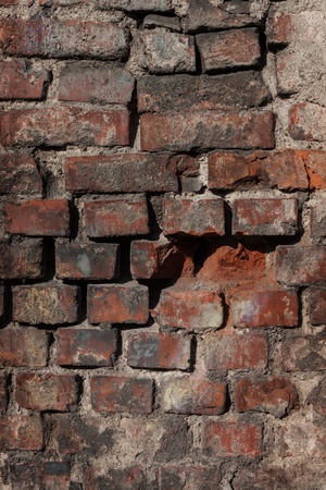 Detail of an old brick wallの写真素材