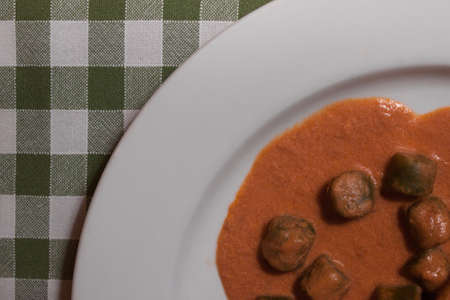 Detail of a colorful italian pasta plateの写真素材