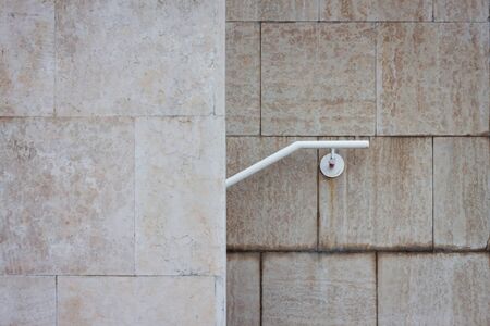 Architectural detail of a stair with white handrailの写真素材