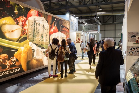 MILAN, ITALY - MAY 21: People from all over the wolrd visit TuttoFood exhibition, important event dedicated to food and agriculture trade operators, in Milan on MAY 21, 2013のeditorial素材