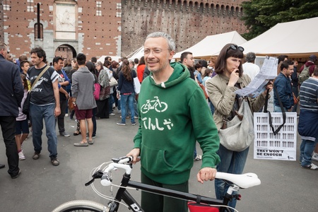 MILAN, ITALY - JUNE 1: People visit Gelato Festival, annual event dedicated to the Italian ice cream tradition with a big public tasting in Milan JUNE 1, 2013のeditorial素材