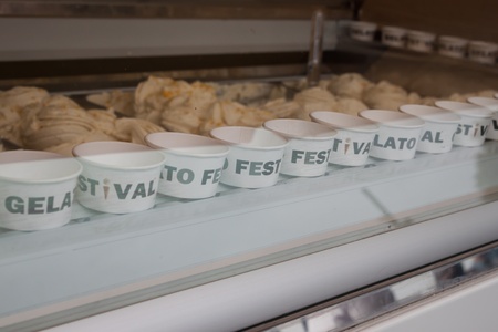 MILAN, ITALY - JUNE 1: People visit Gelato Festival, annual event dedicated to the Italian ice cream tradition with a big public tasting in Milan JUNE 1, 2013のeditorial素材