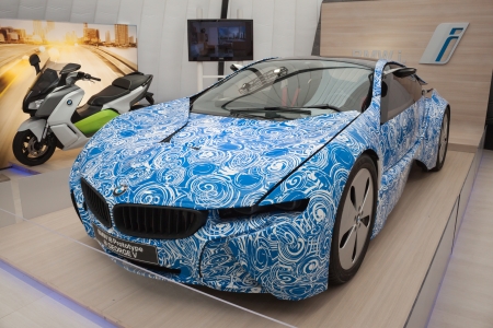MILAN, ITALY - JUNE 1: Presentation of BMW i8 prototype at Wired next fest, festival of innovation and creativity in Milan on JUNE 1, 2013のeditorial素材