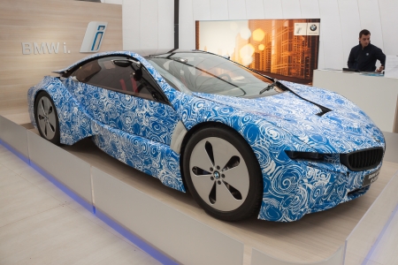 MILAN, ITALY - JUNE 1: Presentation of BMW i8 prototype at Wired next fest, festival of innovation and creativity in Milan on JUNE 1, 2013のeditorial素材