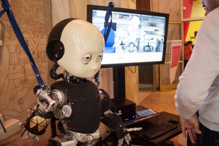 MILAN, ITALY - JUNE 1: Presentation of icub robot at Wired next fest, festival of innovation and creativity in Milan on JUNE 1, 2013のeditorial素材