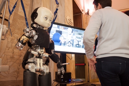 MILAN, ITALY - JUNE 1: Presentation of icub robot at Wired next fest, festival of innovation and creativity in Milan on JUNE 1, 2013のeditorial素材