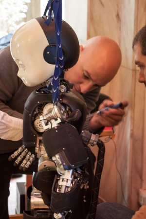 MILAN, ITALY - JUNE 1: Presentation of icub robot at Wired next fest, festival of innovation and creativity in Milan on JUNE 1, 2013のeditorial素材