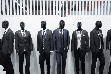 MILAN, ITALY - JUNE 21: People visit SposaItalia exhibition, international presentation of bridal and formal wear according to Italian style in Milan on JUNE 21, 2013.のeditorial素材