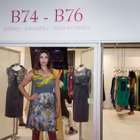 MILAN, ITALY - JUNE 21: People visit SposaItalia exhibition, international presentation of bridal and formal wear according to Italian style in Milan on JUNE 21, 2013.のeditorial素材