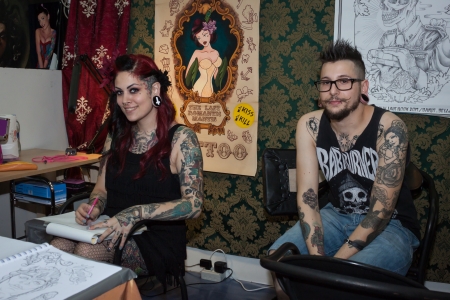 MILAN, ITALY - JUlY 6: People visit Tatuami, important event dedicated to the world of tattoos in Milan on JUlY 6, 2013のeditorial素材