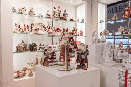 MILAN, ITALY - SEPTEMBER, 12  Christmas decorative objects at Macef home international show, point of reference for all those in the sector of interior design and architecture in Milan on September 12, 2013 のeditorial素材