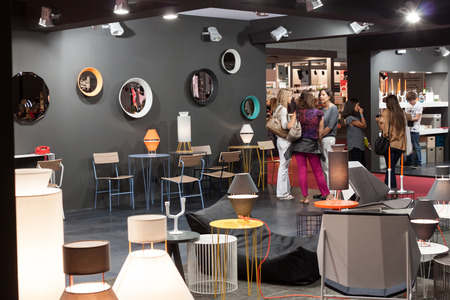 MILAN, ITALY - SEPTEMBER, 12  People visit Macef home international show, point of reference for all those in the sector of interior design and architecture in Milan on September 12, 2013 のeditorial素材