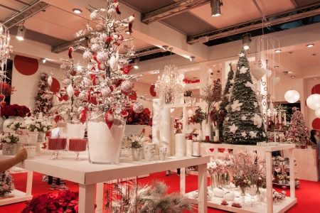 MILAN, ITALY - SEPTEMBER, 12  Christmas decorations at Macef home international show, point of reference for all those in the sector of interior design and architecture in Milan on September 12, 2013 のeditorial素材