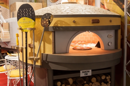MILAN, ITALY - OCTOBER 18  Pizza oven at Host 2013, international exhibition of the hospitality industry on OCTOBER 18, 2013 in Milan のeditorial素材