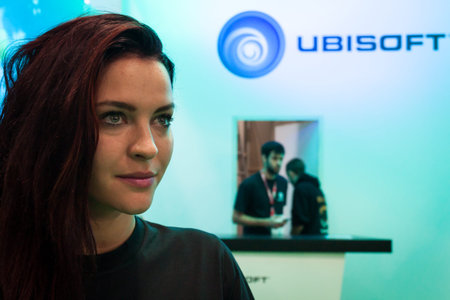 MILAN, ITALY - OCTOBER 26  Beautiful girl at Games Week 2013, event dedicated to video games and...